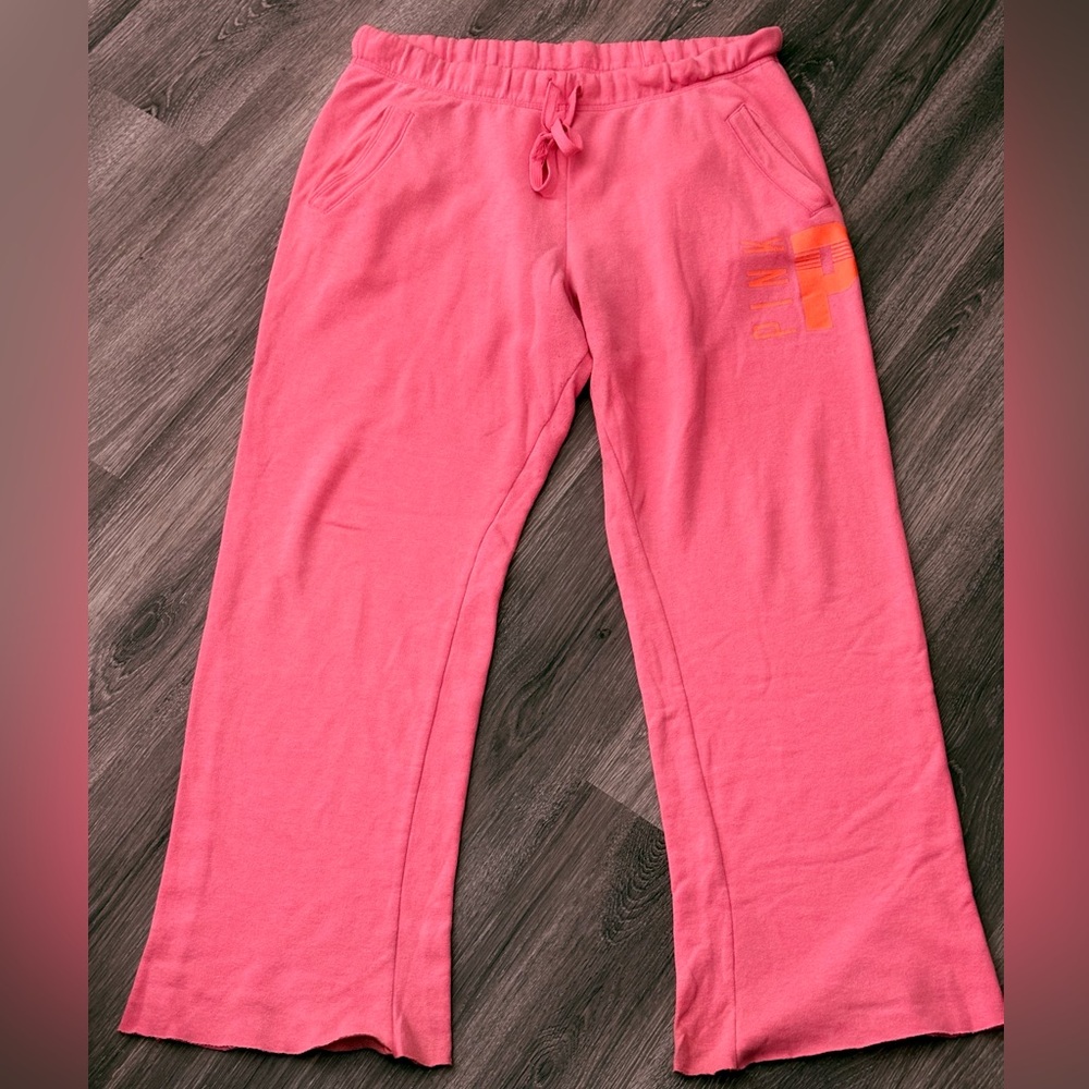 Victoria’s Secret PINK Flare Sweatpants Coral Pink Size Large